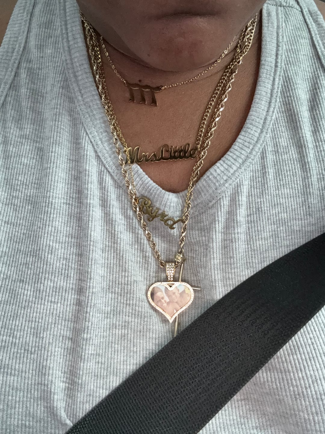 Customer photo review of Iced Photo Pendant w/ Cuban Chain