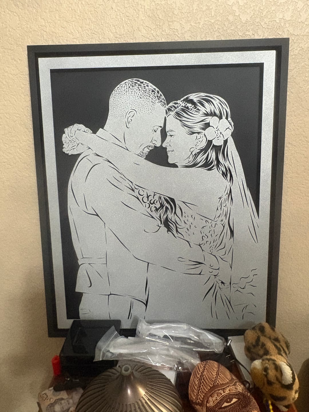 Customer photo review of Wedding Anniversary Metal Portrait