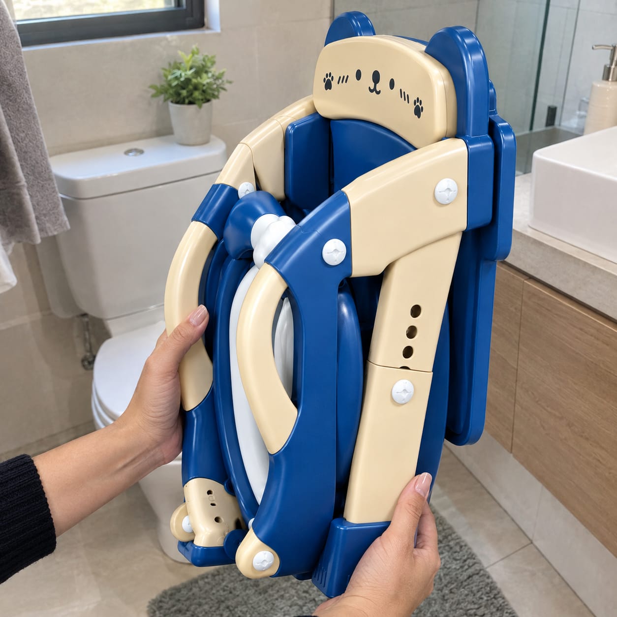 Customer photo review of Entrenador de niño con  Baño 2 en 1 y Escalera Plegable