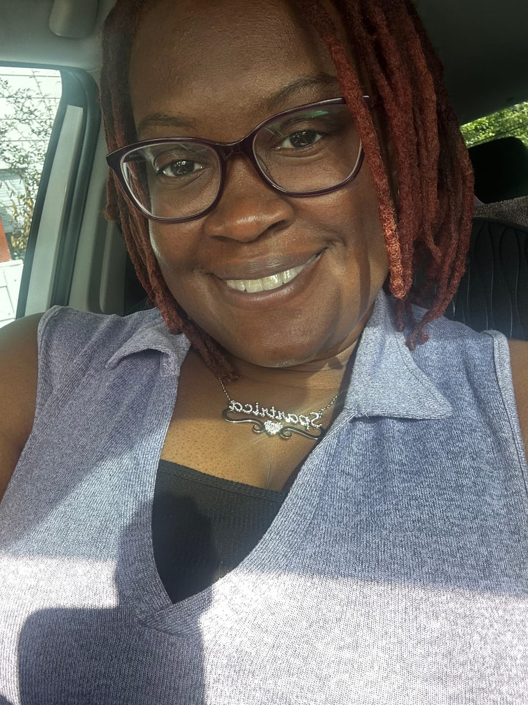 Customer photo review of Iced Heart Name Necklace
