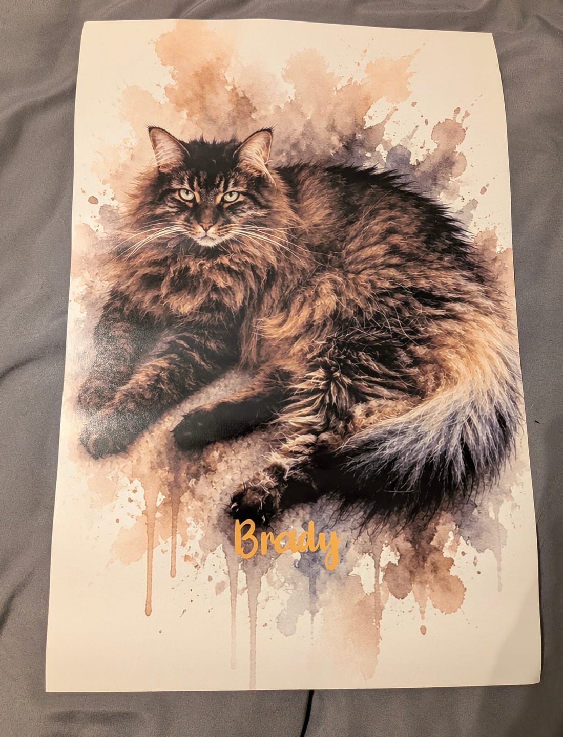Customer photo review of Watercolor Realistic Portrait - Personalized Poster