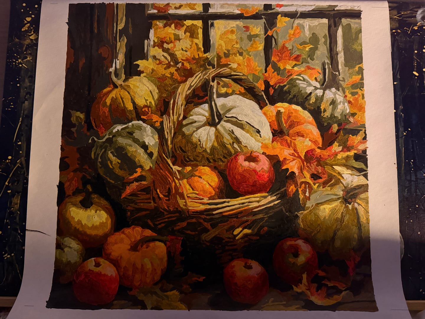 Customer photo review of Autumn Window Glimpse (Paint by Numbers)
