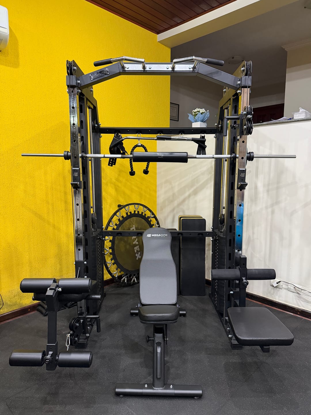 Customer photo review of Kit 1 Multi Crossover Smith Com Rack Integrado + Barra Guiada