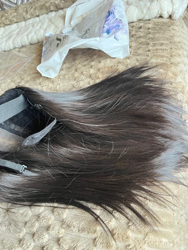 Customer photo review of Vietnamese Super Double Drawn Bone Straight Natural Black Wigs