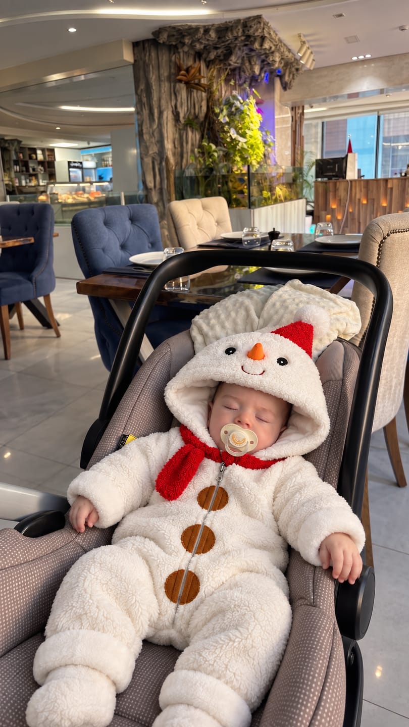 Customer photo review of Snowman Snuggle Suit