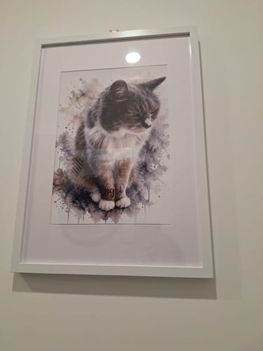 Customer photo review of Personalised Poster - Watercolour Realistic Portrait