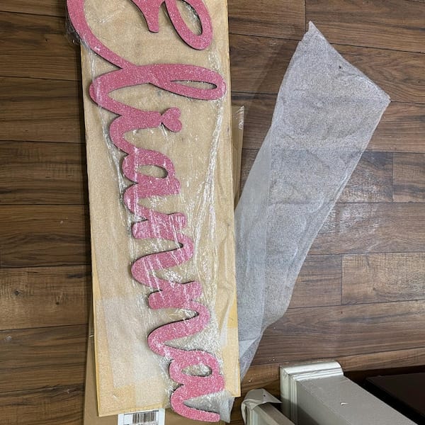 Customer photo review of Personalized Wooden Name Sign with LIVE PREVIEW (14 font options)