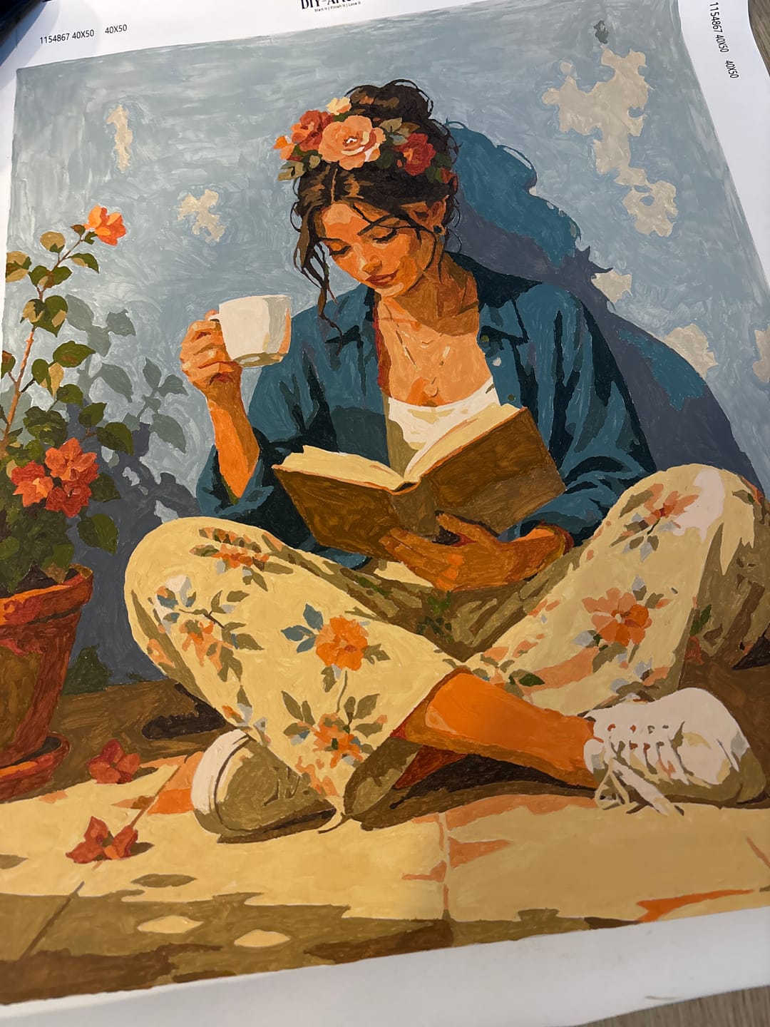 Customer photo review of Floral Escape | Paint by Number