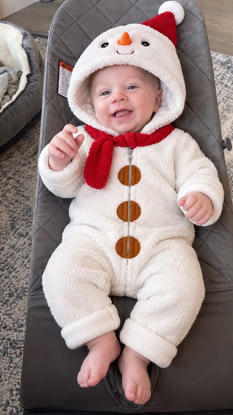 Customer photo review of Snowman Snuggle Suit