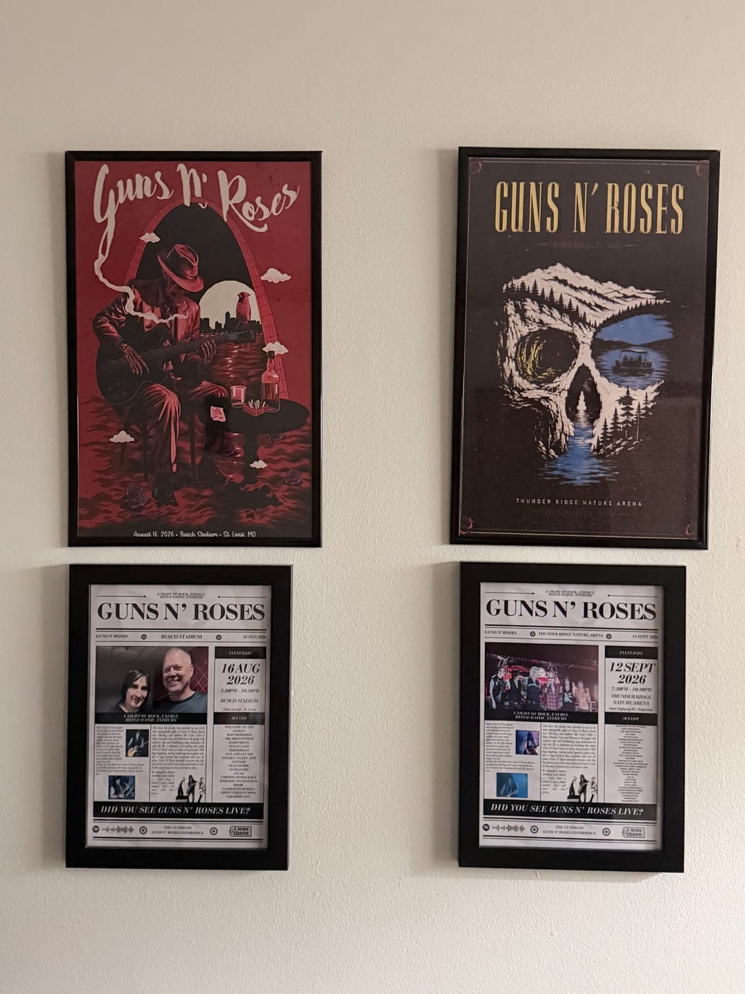 Customer photo review of Guns N'Roses - Personalised Newspaper Style Concert Poster (USA Tour)