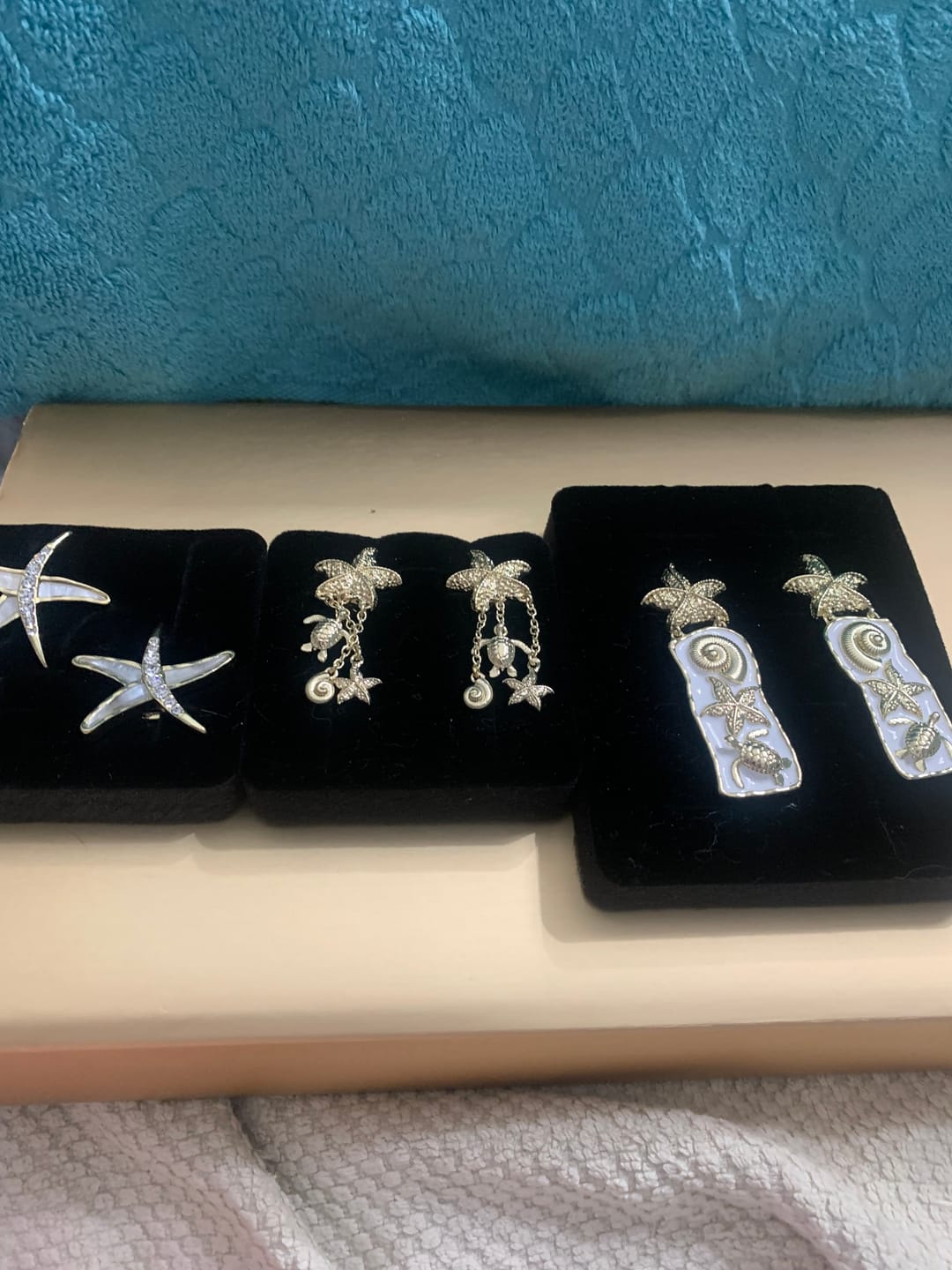 Customer photo review of Heidi Daus ® "Ocean Charm" Sea Life Dangle Earrings
