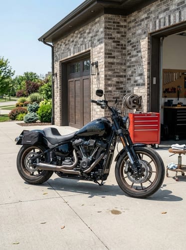 Customer photo review of 10L - Patriot Small Throw Over Saddlebags for Harley Softail Low Rider S FXLRS