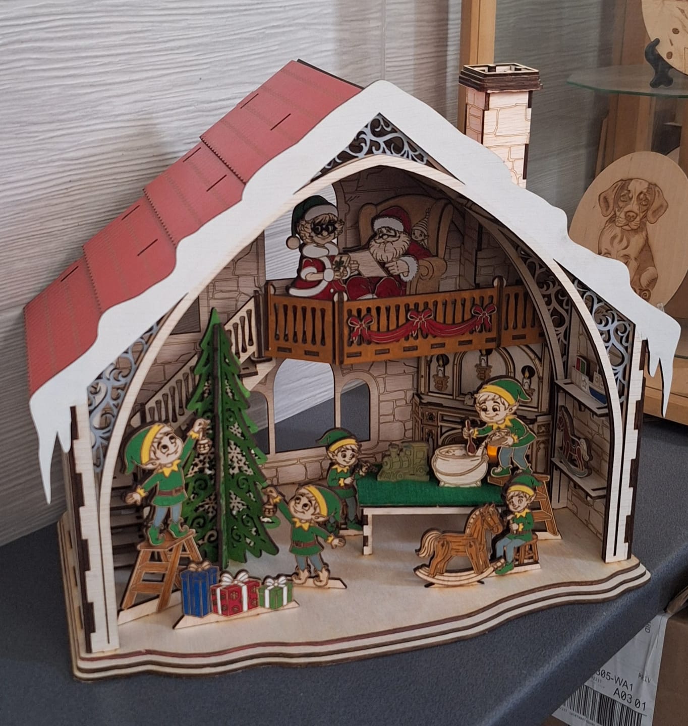 Customer photo review of 3D Christmas Santa Workshop Laser Cut SVG Standing House
