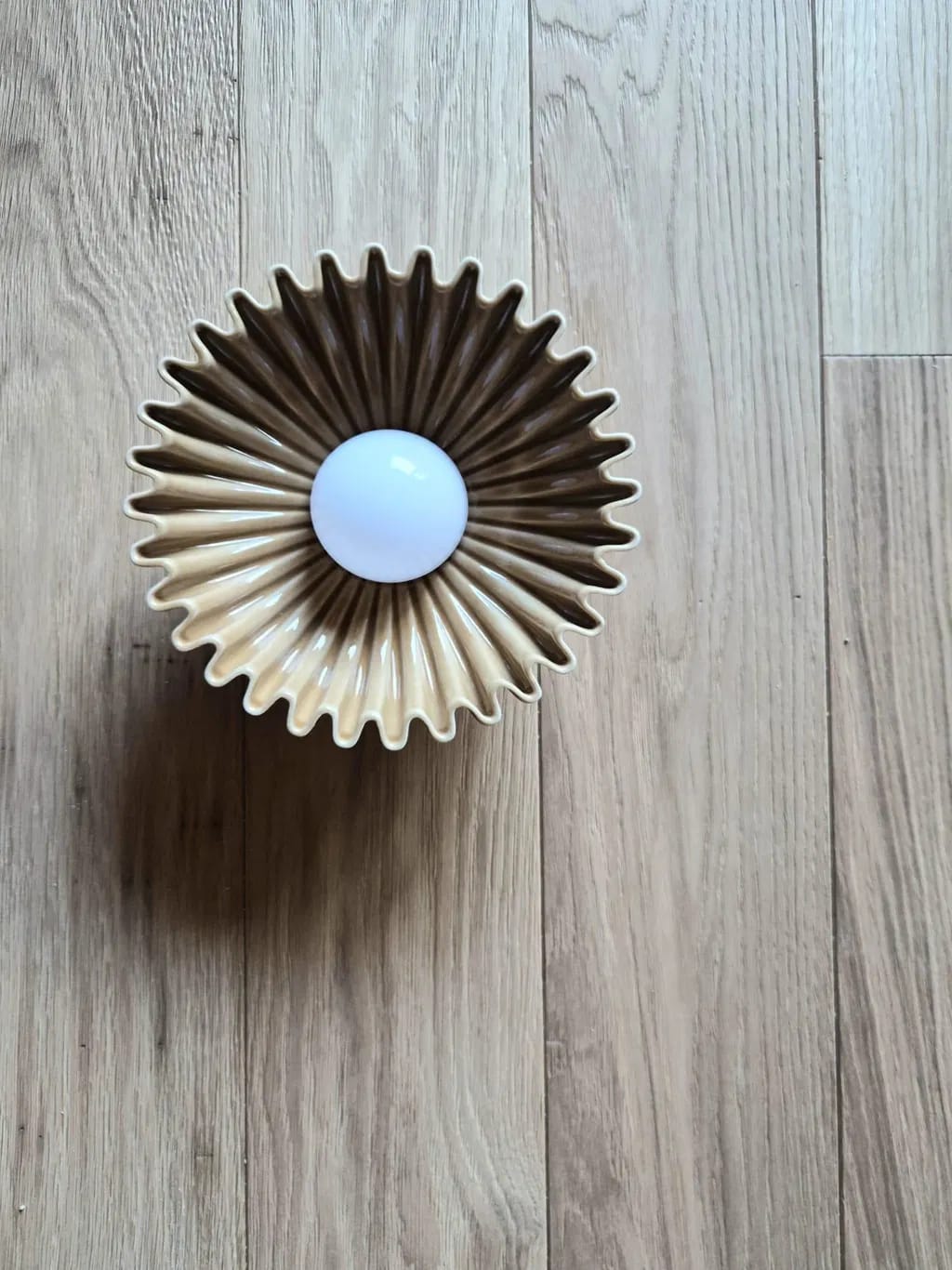 Customer photo review of Ceramic Flower Wall Sconce with Opal Globe Light