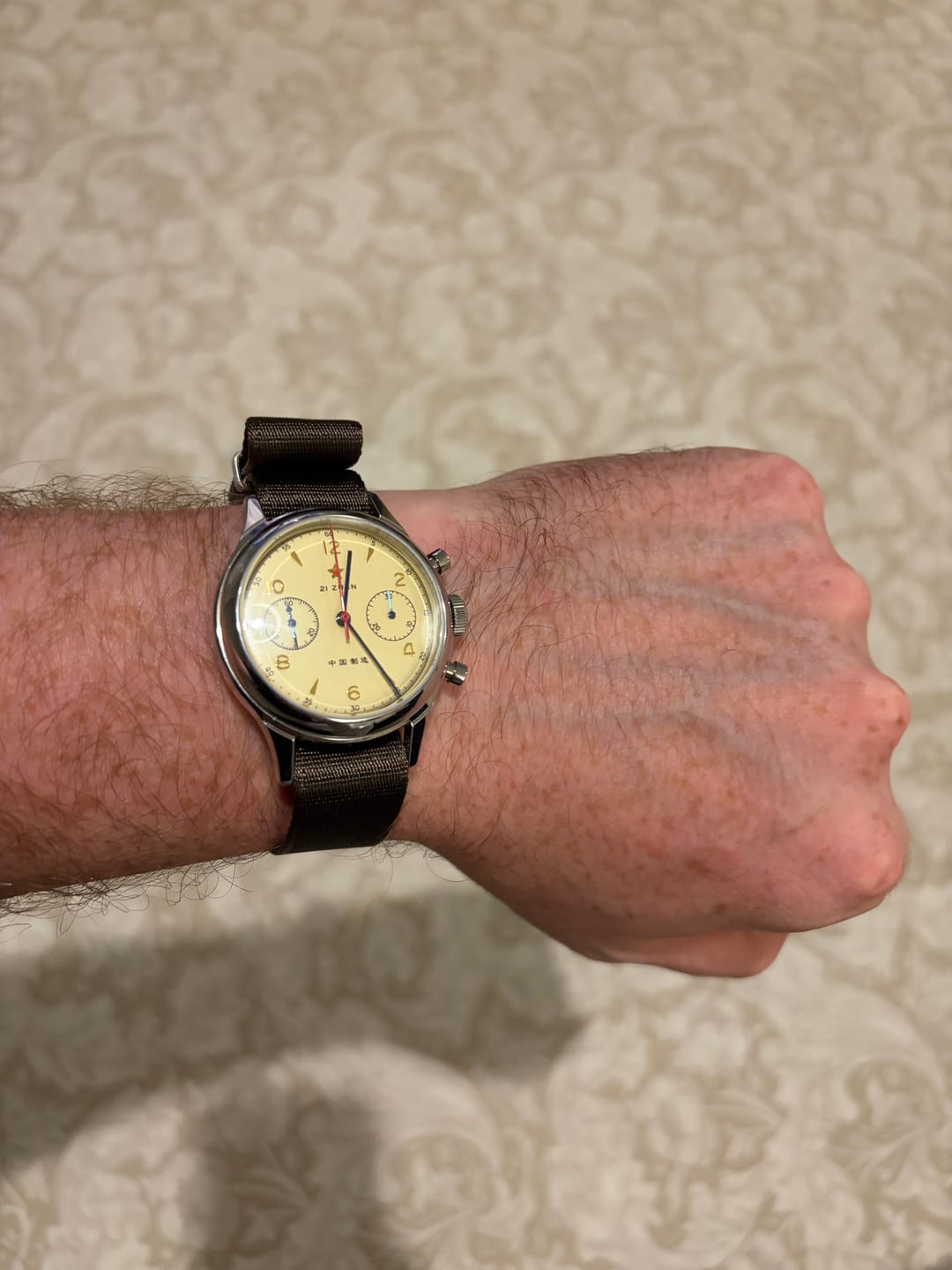 Customer photo review of Taupe Premium Nylon Watch Strap