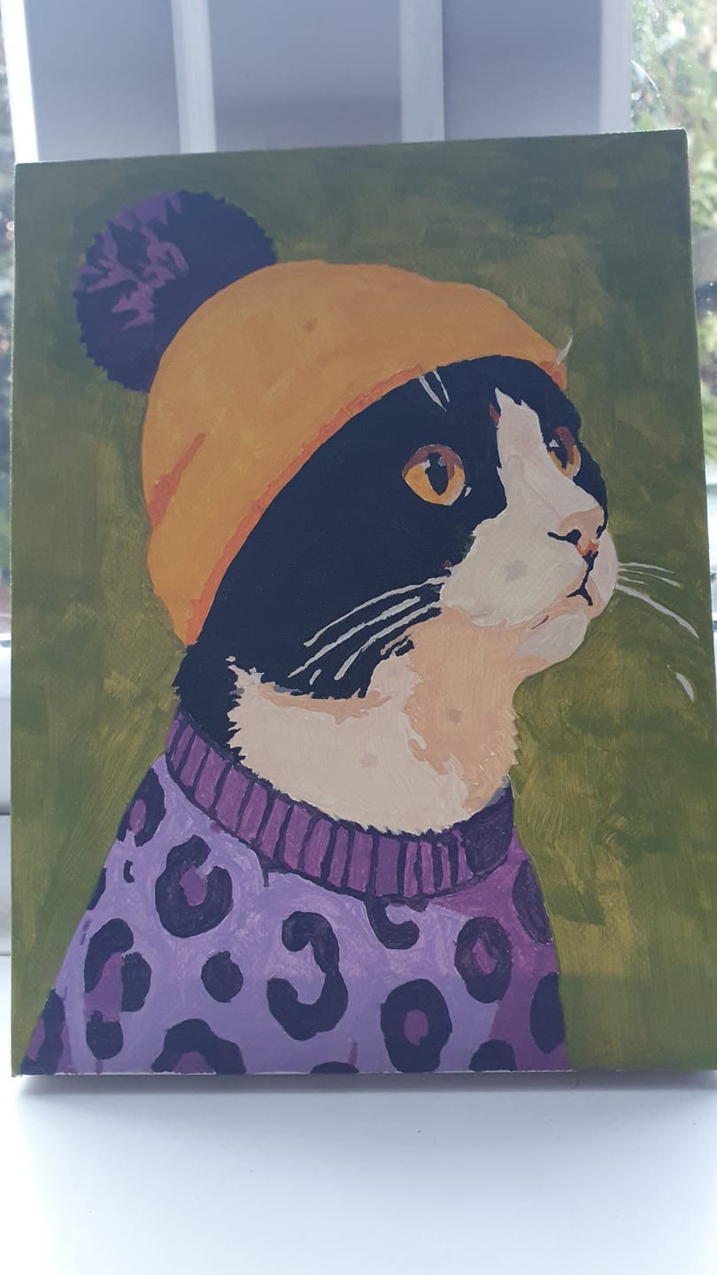 Customer photo review of 6 Mini Paintings - Fancy Cat Set