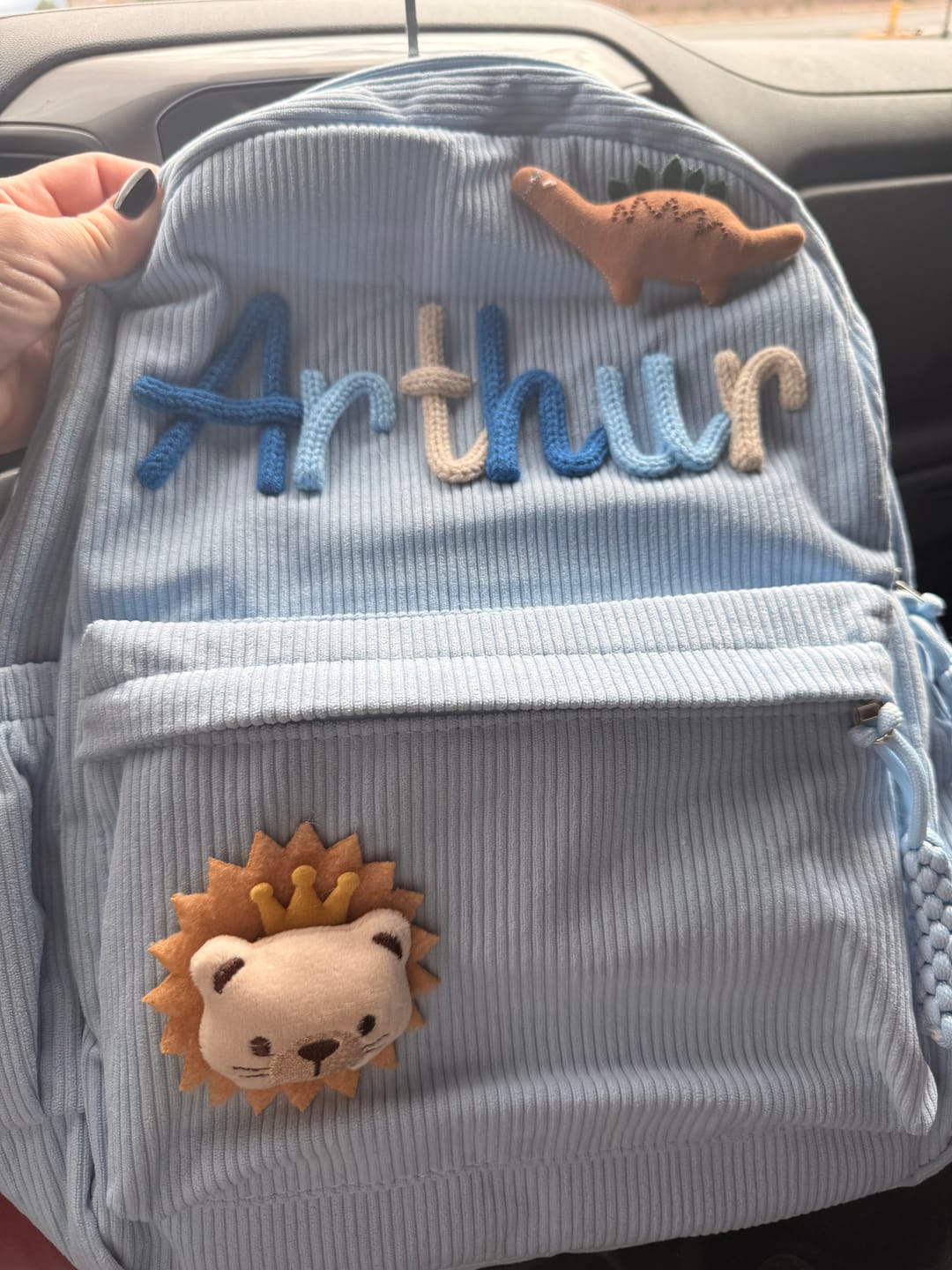 Customer photo review of K&C - Personalized Knitted Backpack
