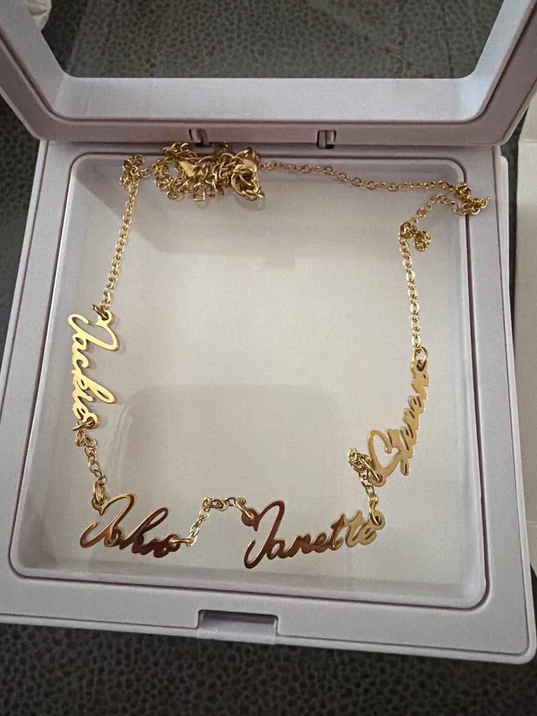 Customer photo review of Multi Name Necklace