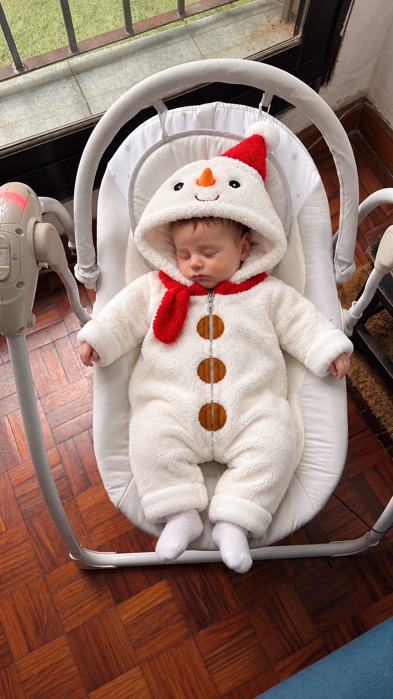 Customer photo review of Snowman Snuggle Suit