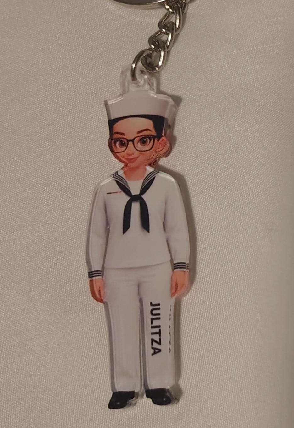 Customer photo review of Military Action Figure - Personalized Acrylic Keychain