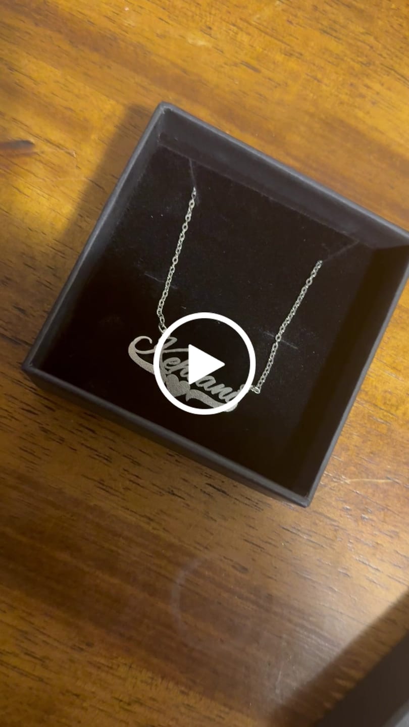 Customer video review of Personalized Sparkle Name Necklace with Heart Underline