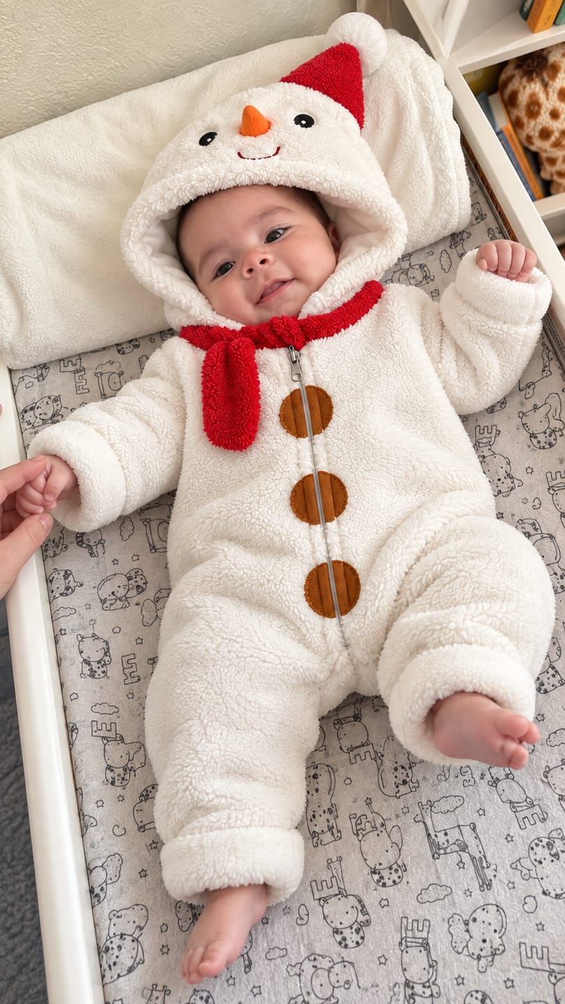 Customer photo review of Snowman Snuggle Suit
