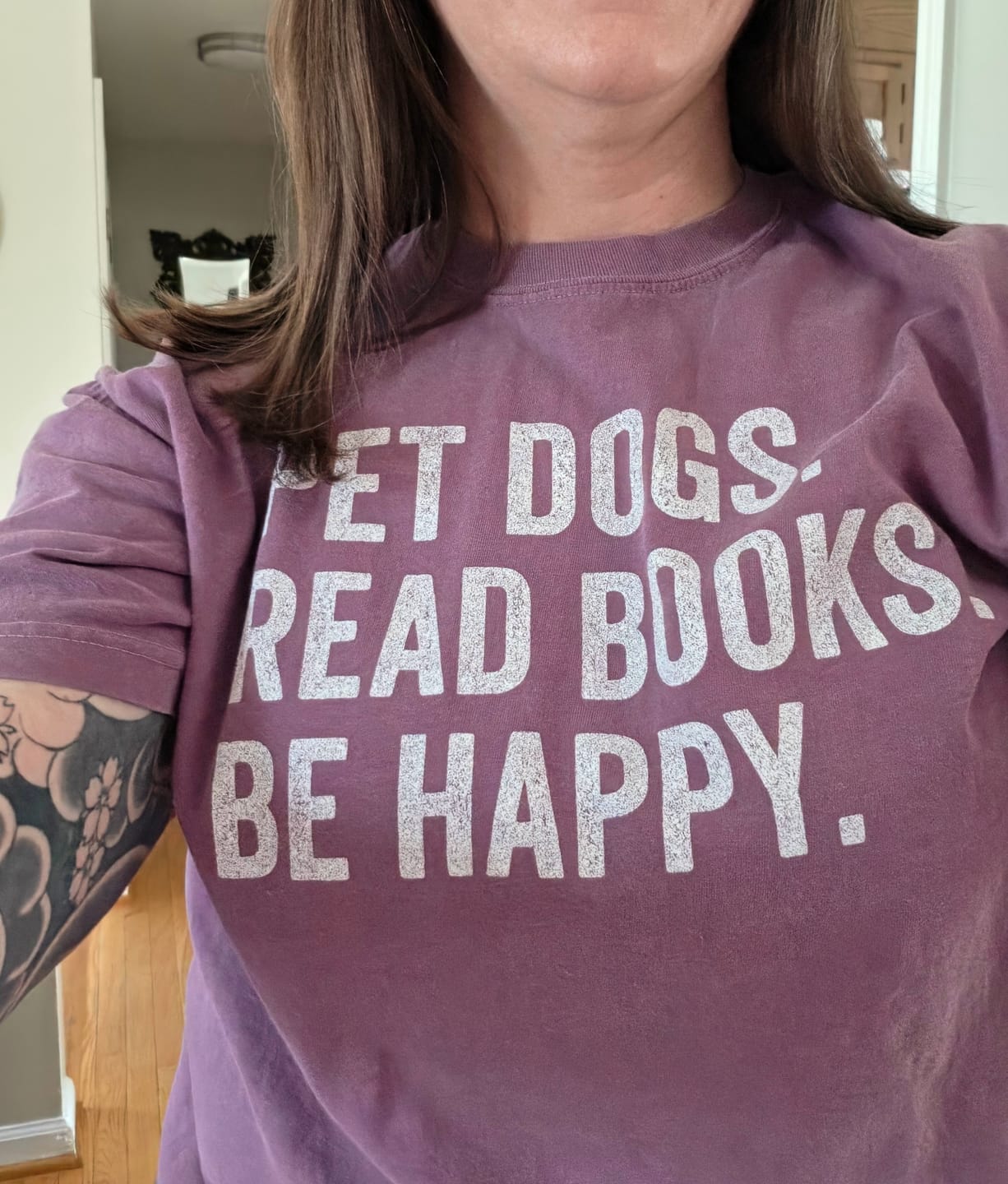 Customer photo review of Pet Dogs. Read Books. T-Shirt
