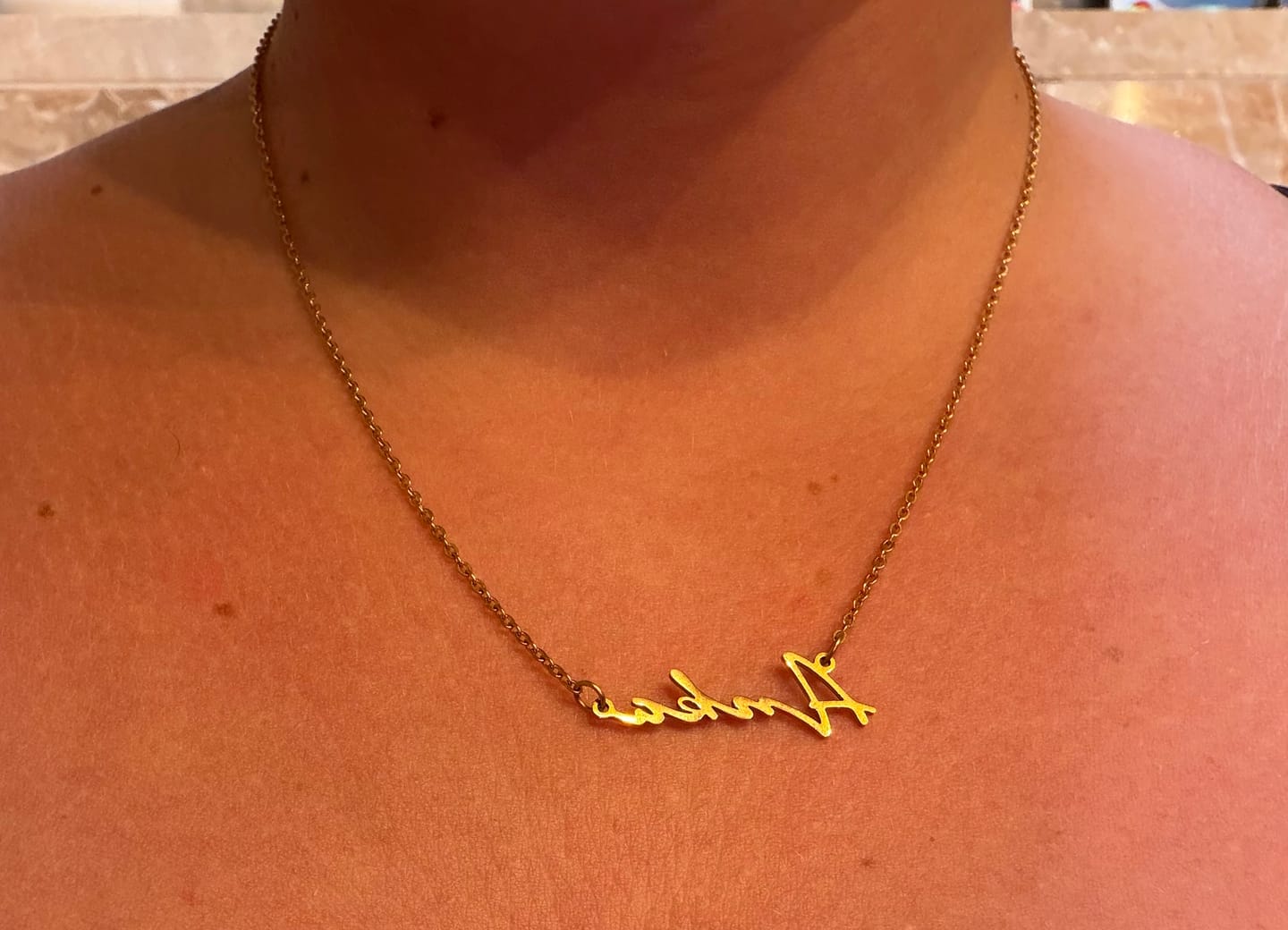 Customer photo review of Signature Namenskette | 18K vergoldet