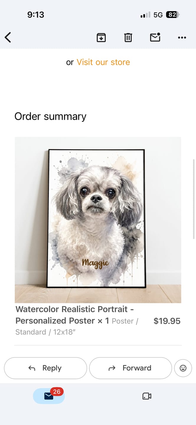 Customer photo review of Watercolor Realistic Portrait - Personalized Poster