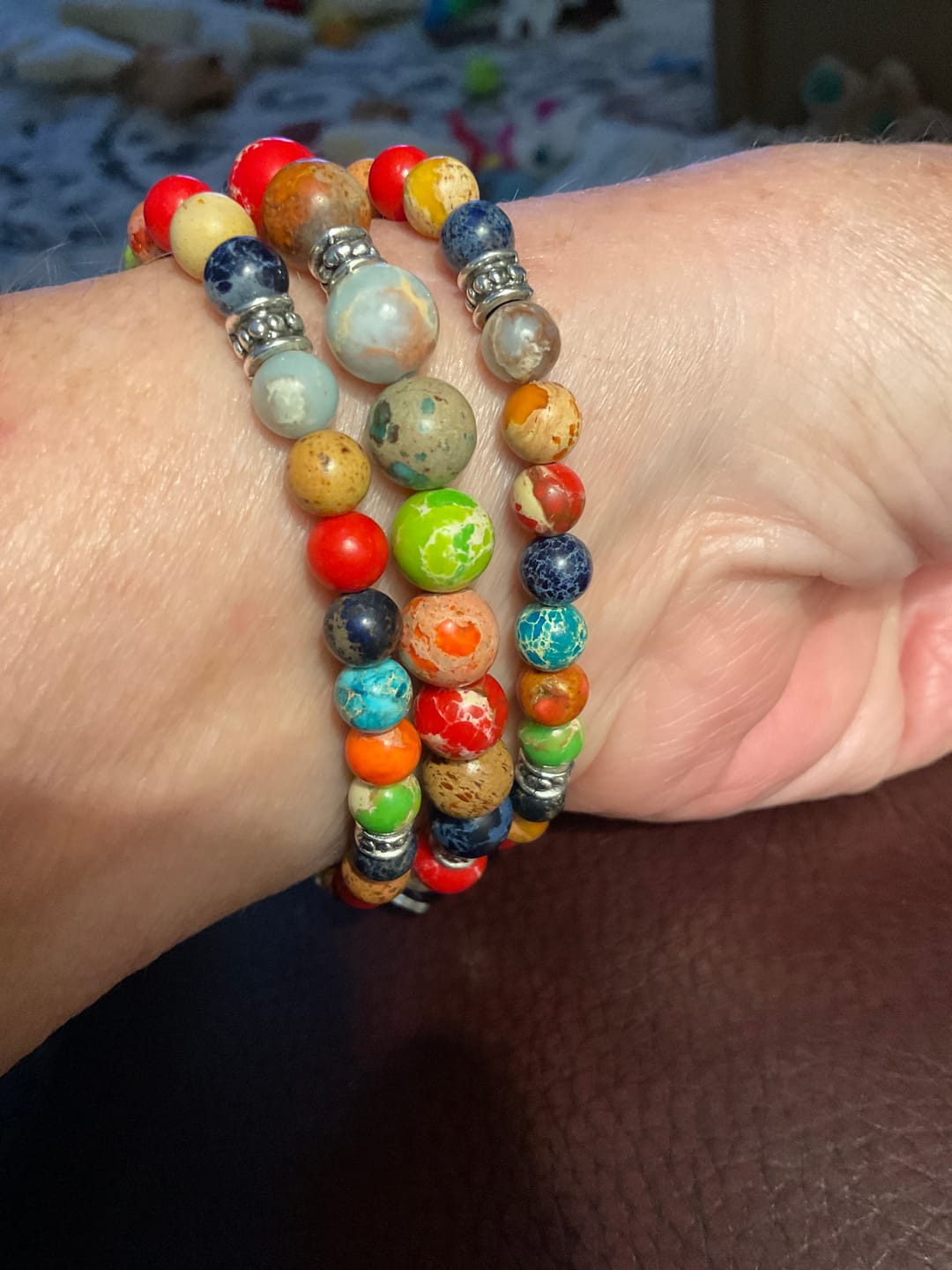 Customer photo review of Intense Jasper Stretch Apple Watch Strap