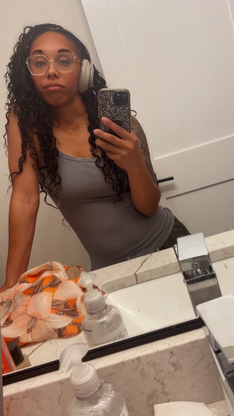 Customer photo review of Extended Thread Water Wave Crochet Hair for Feed-In Braiding