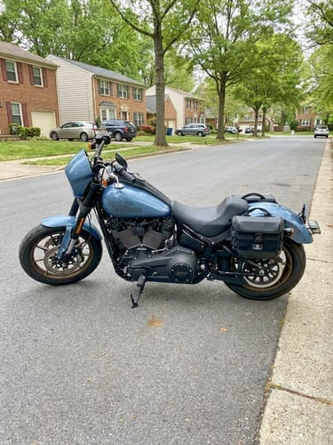 Customer photo review of 20L - Incognito Quick-Mount Small Saddlebags for Harley Softail Low Rider S FXLRS