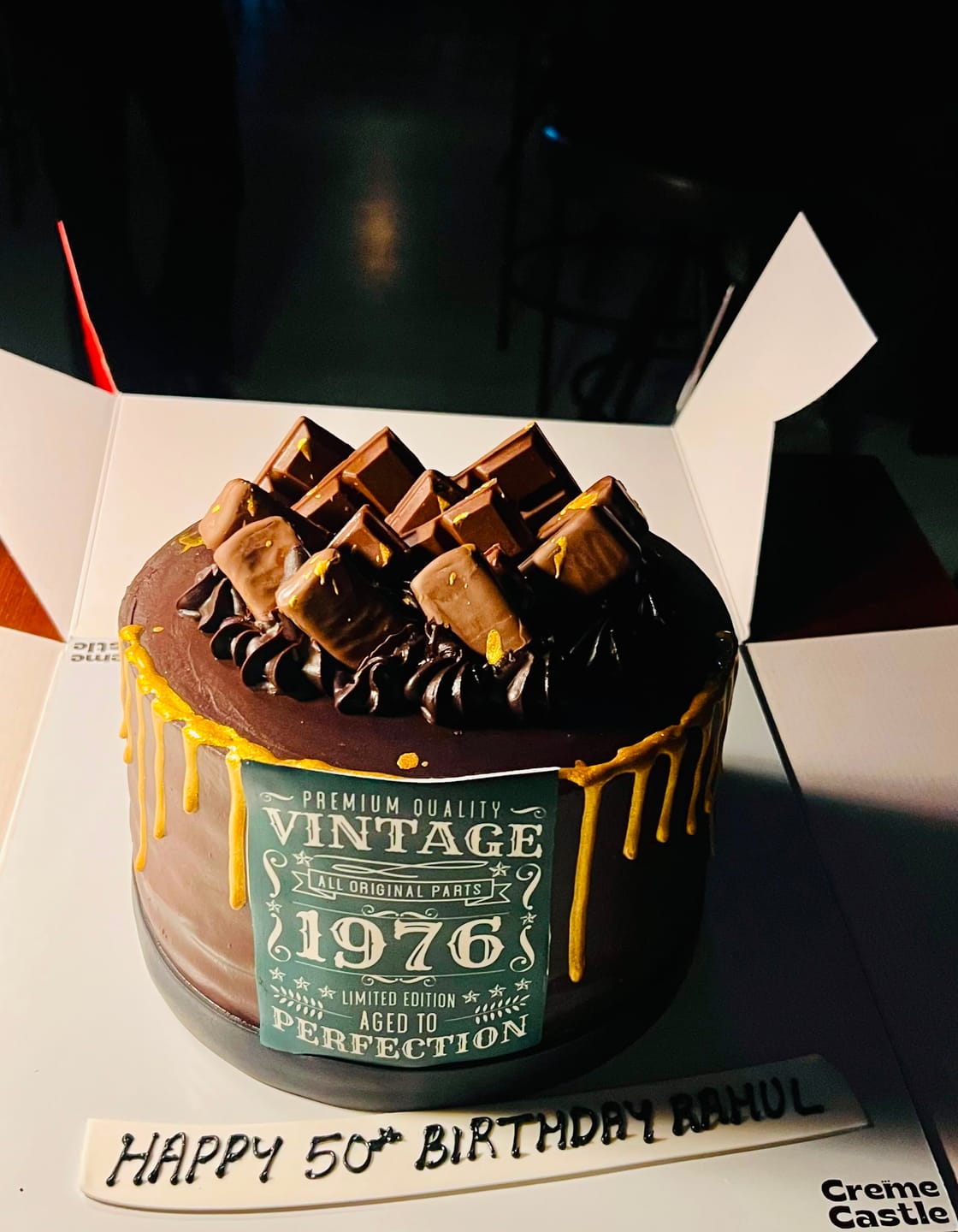 Customer photo review of Gold drip birthday Cake