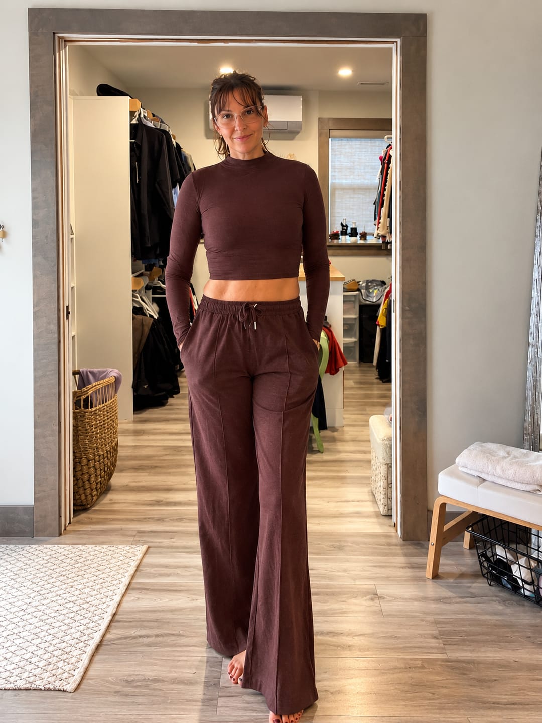 Customer photo review of The Motion Crop Top Sweatpants 2-Piece Set