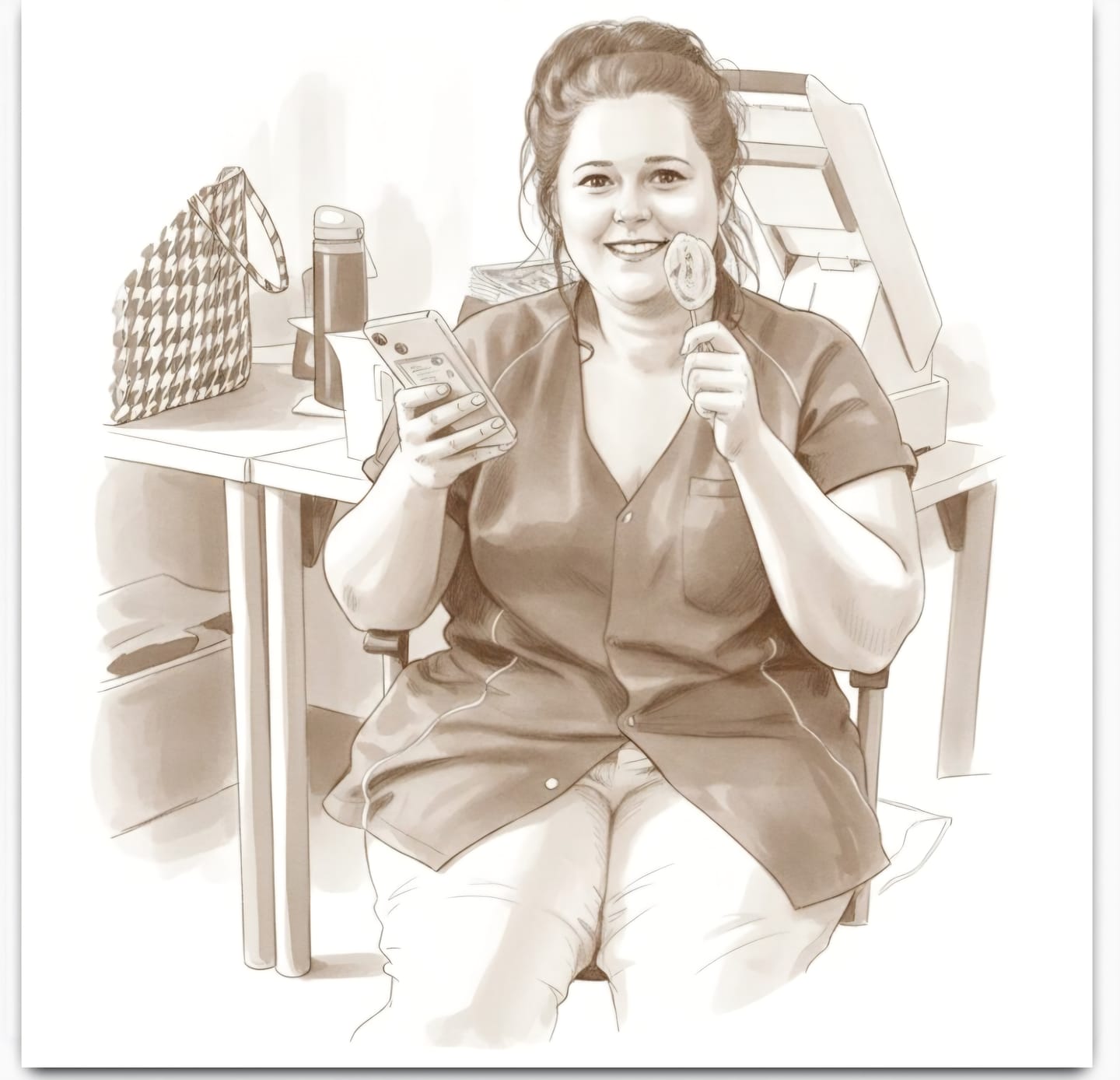 Customer photo review of Gepersonaliseerd tegeltje met foto in sepia stijl