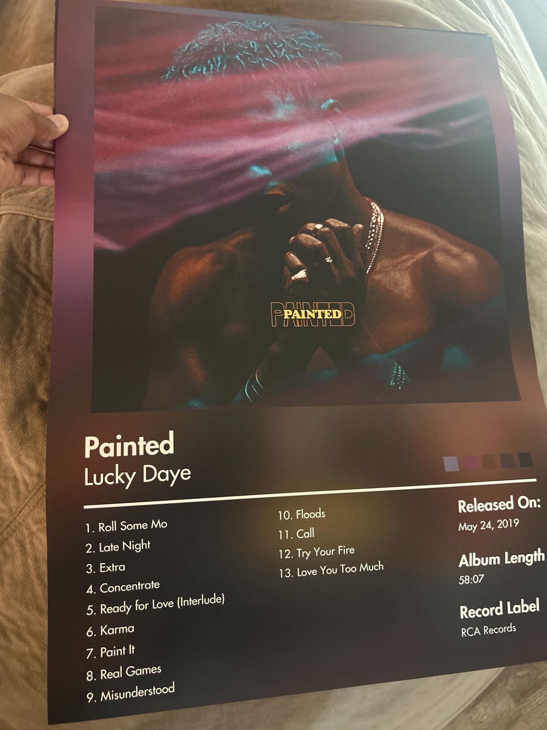 Customer photo review of Lucky Daye — Painted Album Poster