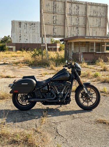 Customer photo review of 44L - Lamellar Stallion Extra Large Leather Covered Motorcycle Hard Saddlebags for Harley Softail Low Rider S FXLRS