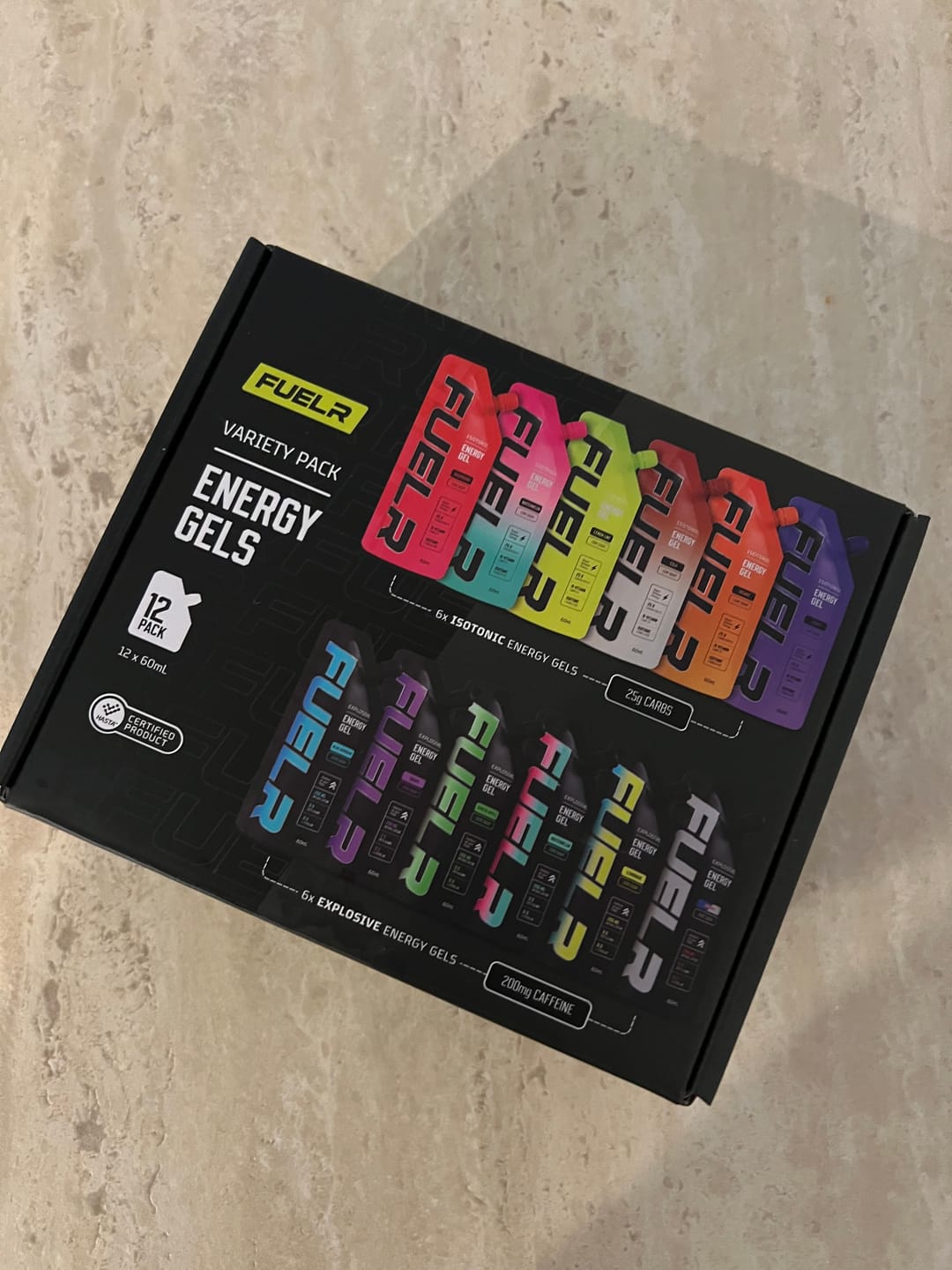 Customer photo review of VARIETY PACK - 12 ENERGY GEL FLAVOURS