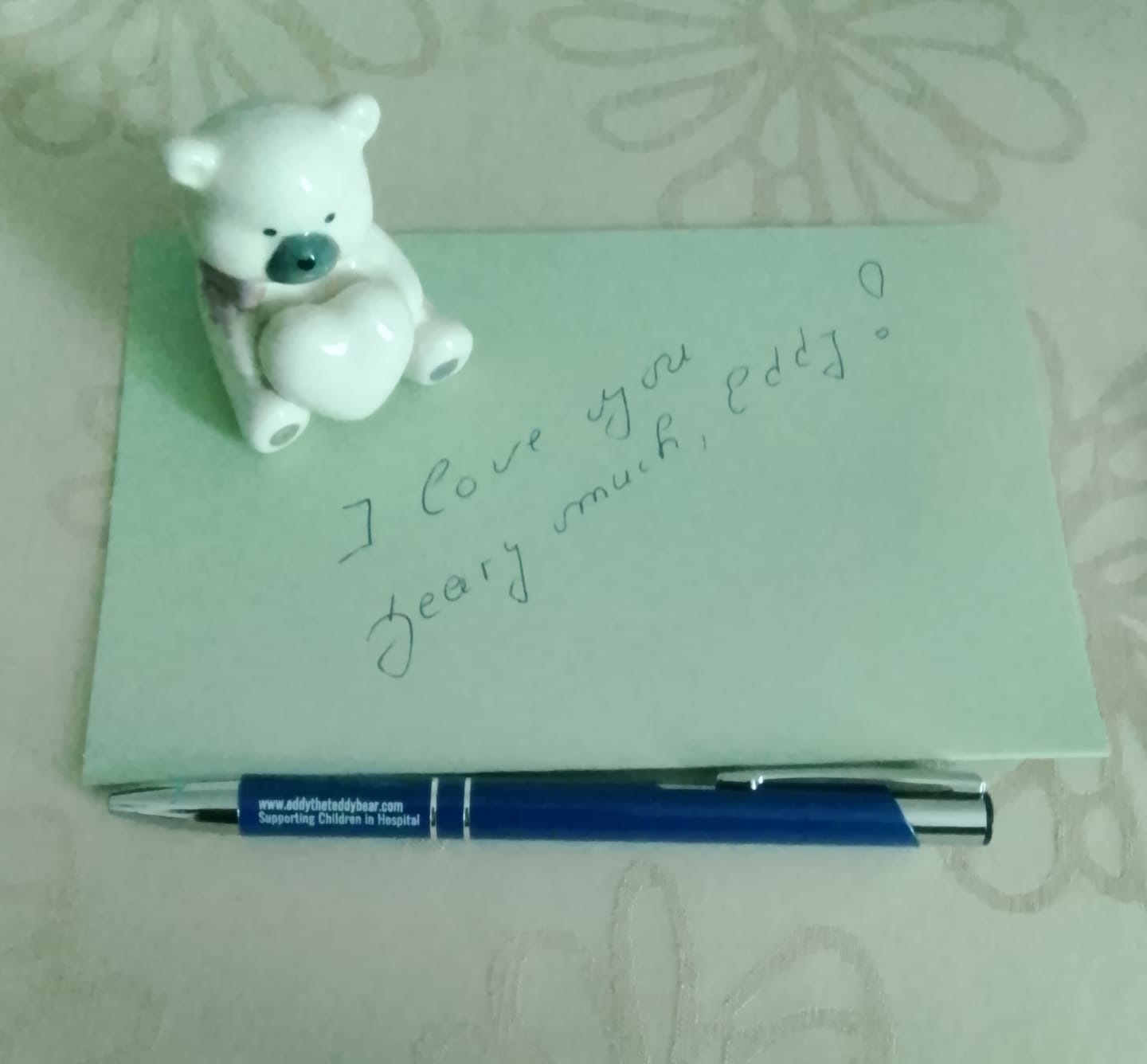Customer photo review of Embossed Eddy the Teddy Pen
