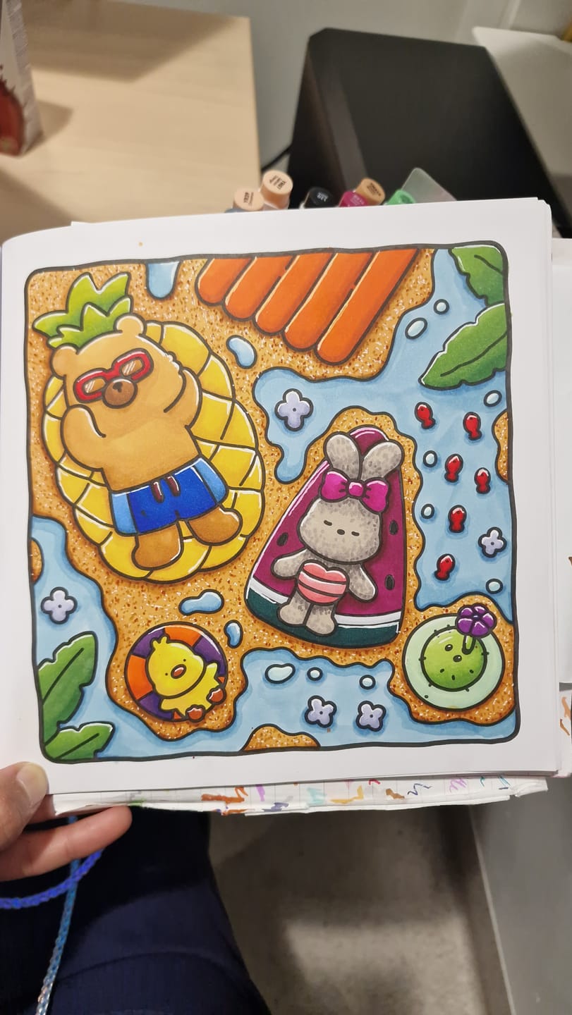 Customer photo review of Ohuhu Honolulu 48 Colors Dual Tips Alcohol Art Markers (New Color Codes)