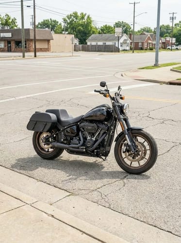 Customer photo review of 28L - Baelor Medium Quick Mount Motorcycle Saddlebags For Harley Softail Low Rider S FXLRS