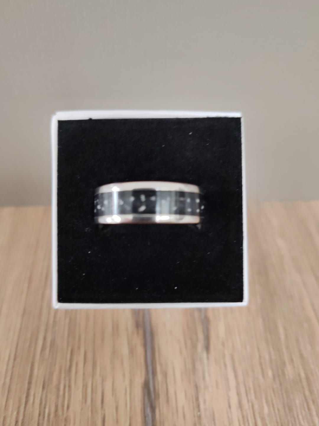 Customer photo review of Mens Silent Strength Channel Ring (SS)