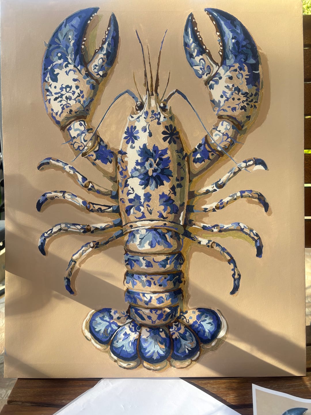 Customer photo review of Delft Lobster | Paint by Number