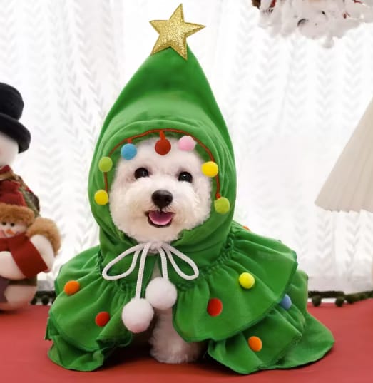Customer photo review of 🎄 Velora™ Christmas Tree Pet Cape