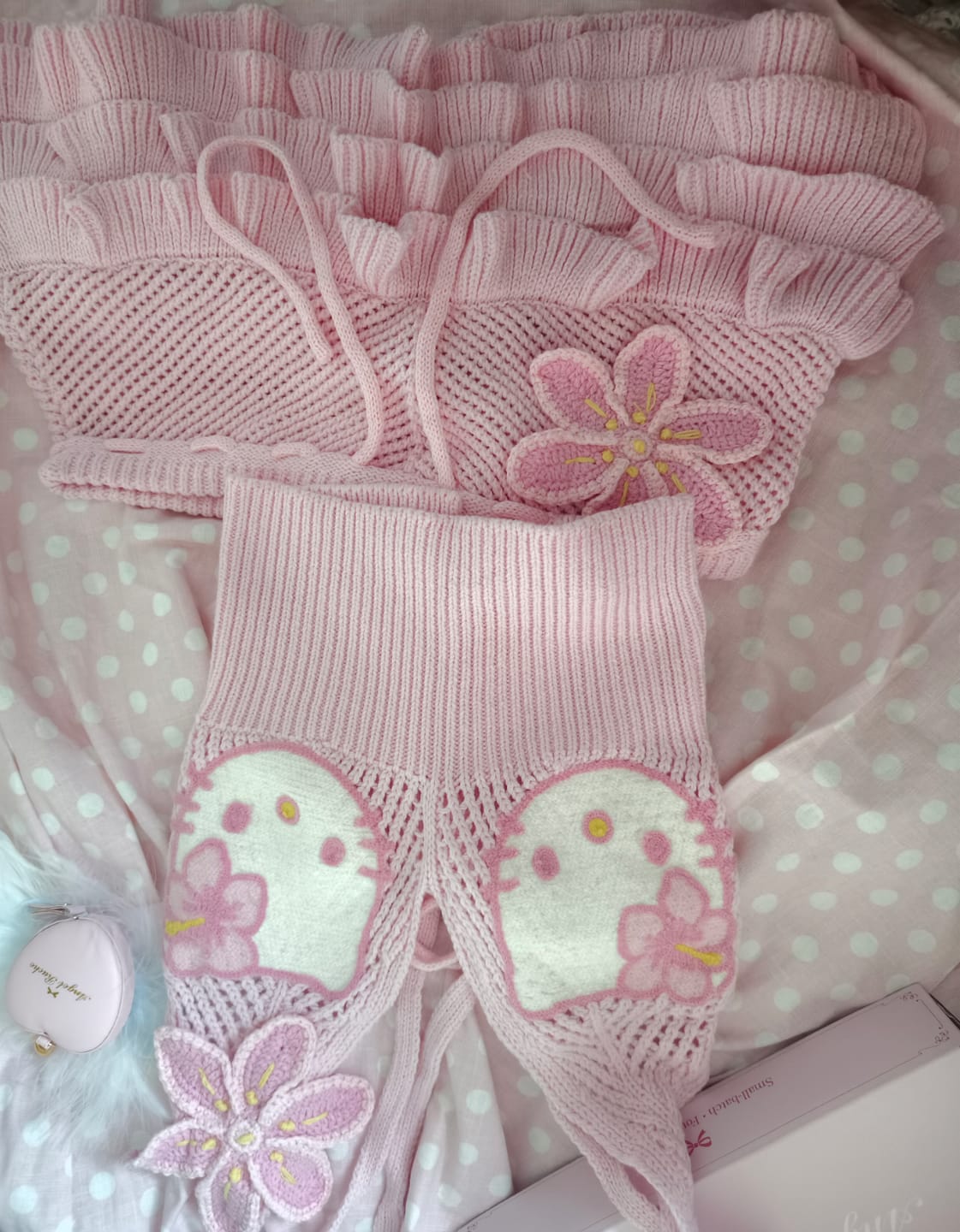 Customer photo review of Hibiscus Kitty Crochet Set (Pink)