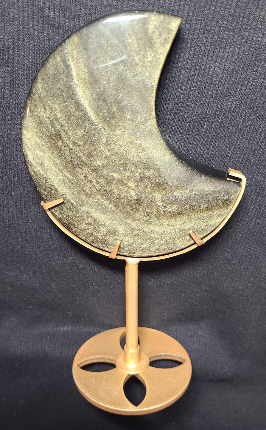 Customer photo review of Unique,Natural Crystal Golden Obsidian Moon