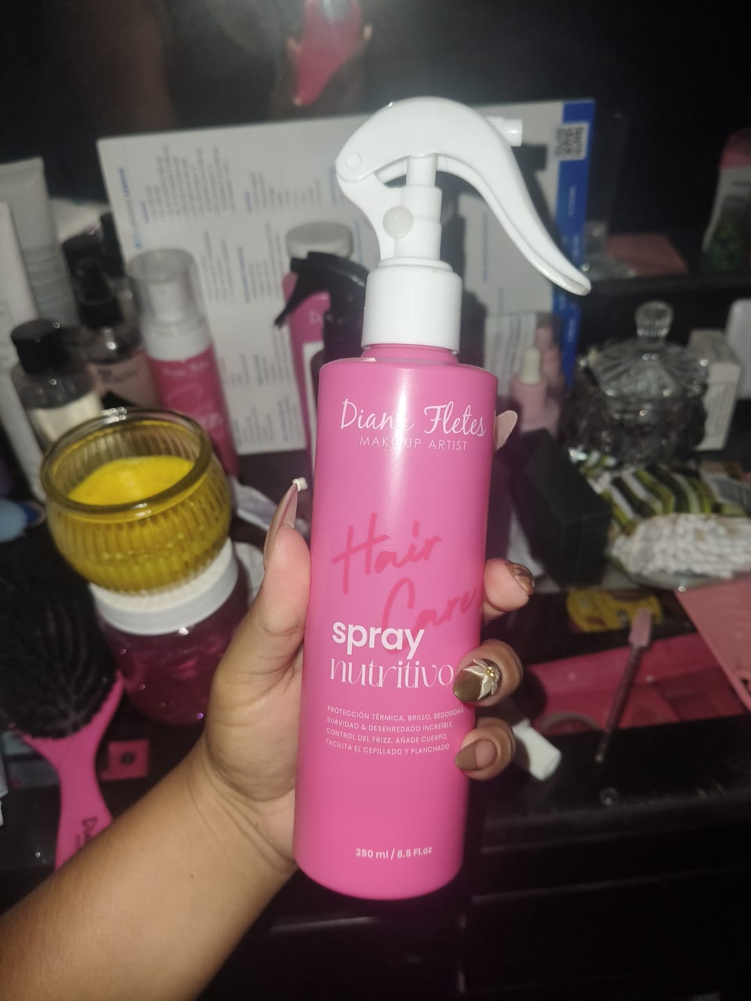 Customer photo review of Spray Nutritivo Con Protector De Calor Diana Fletes