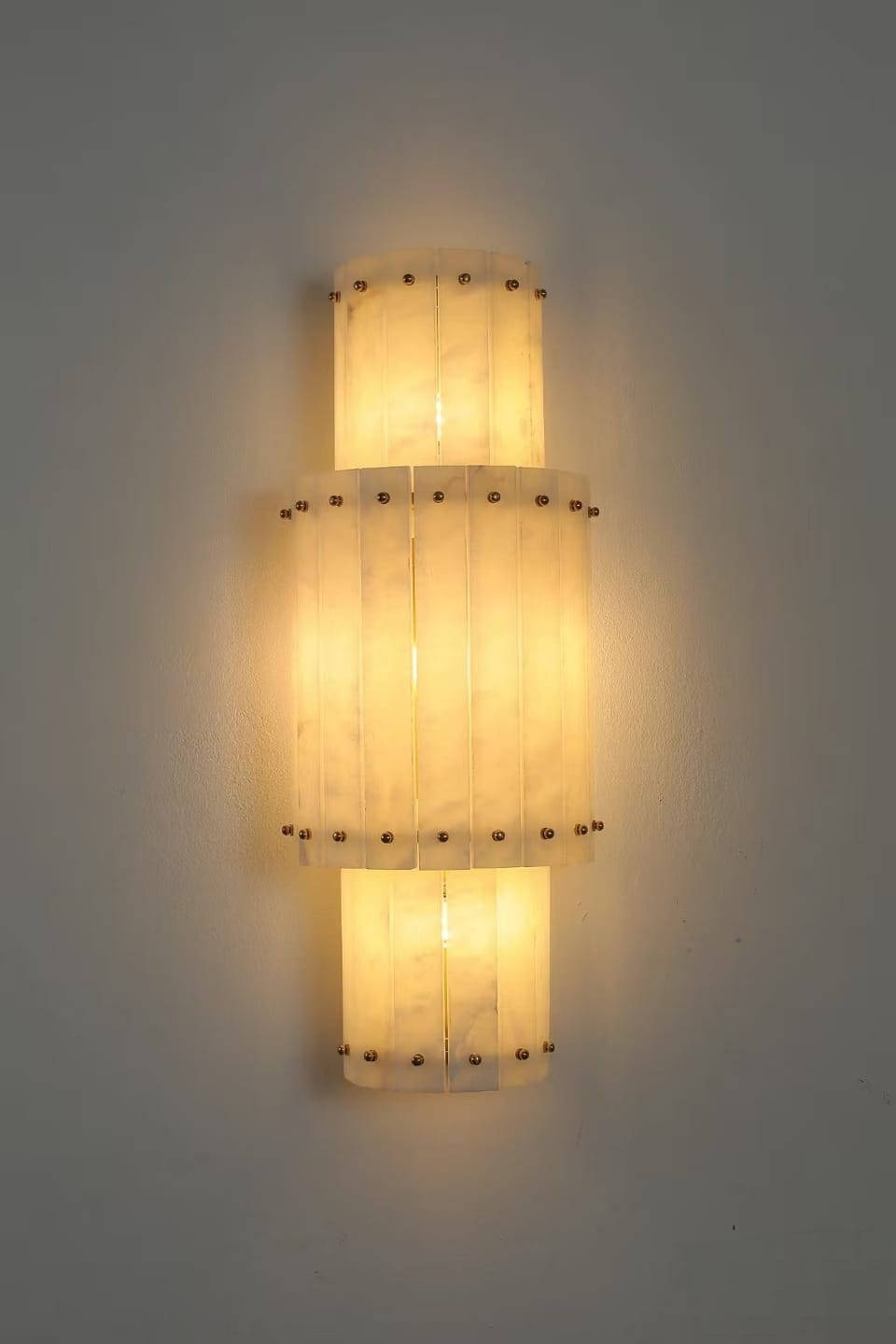 Customer photo review of Mallory Alabaster Wall Sconce, Dimmable