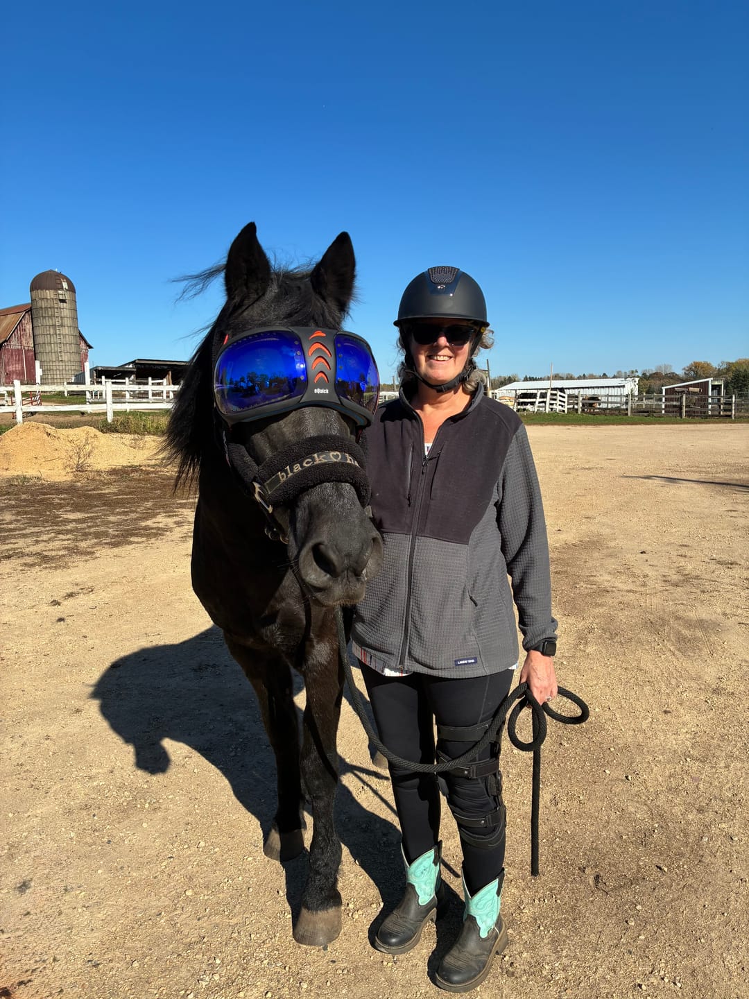 Customer photo review of eVysor - UV Horse Riding Goggles!
