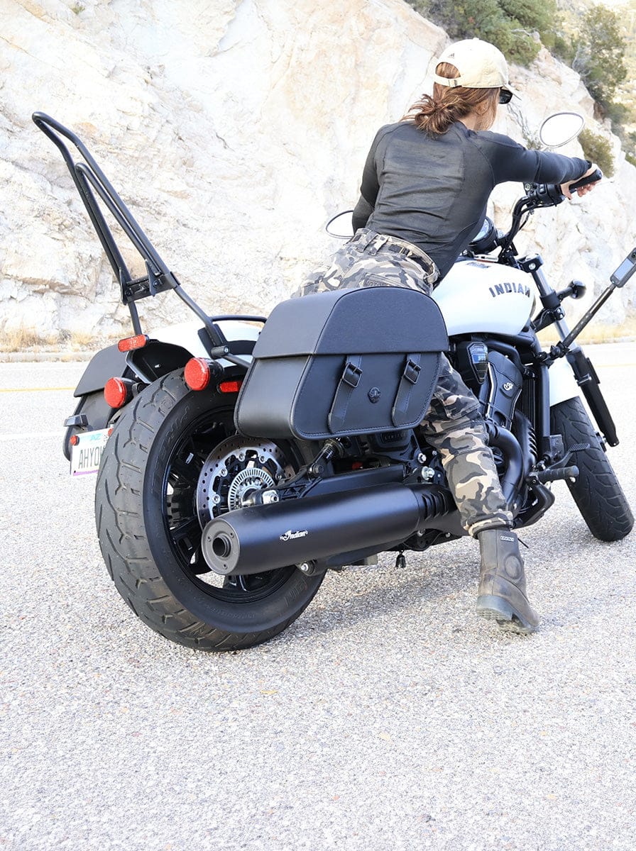 Customer photo review of Iron Born Blade 25" Sissy Bar with Foldable Luggage Rack for 2025+ Indian Scout Sixty Bobber Matte Black